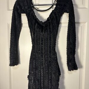 Elegant Black Textured Dress